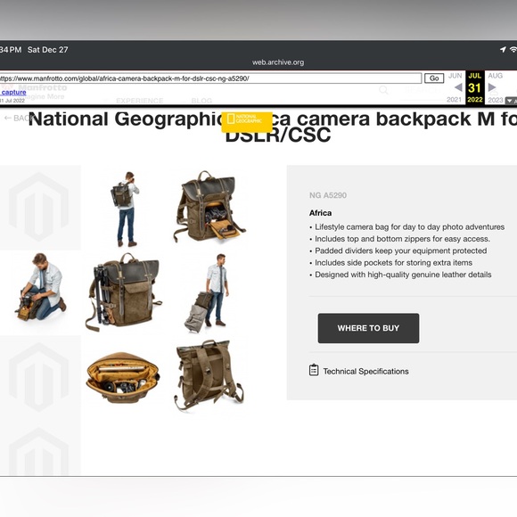National Geographic Africa, probably, camera & laptop backpack. DSLR mirrorless - Picture 16 of 16